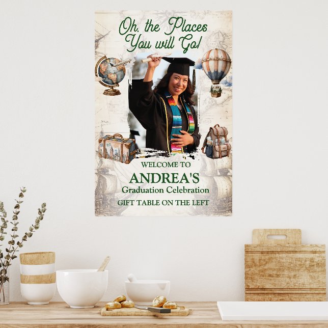 Oh, die Orte, an die sie gehen wird Abschlussfeier Poster (Küche)