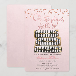 Oh, die Orte, die sie gehen Abschied Einladung