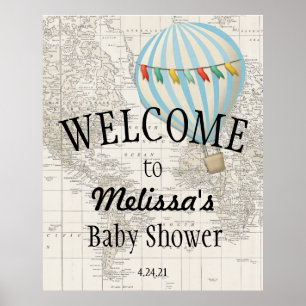 Oh die Orte Hell Go Hot Air Ballon Begrüßungszeich Poster