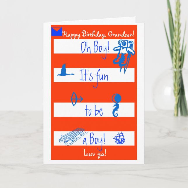 Oh!  Es ist der Spaß, zum ein Junge zu sein!  Karte (Vorderseite)