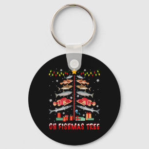Oh Fishmas Baum Fischen Fischer Weihnachten Xmas F Schlüsselanhänger