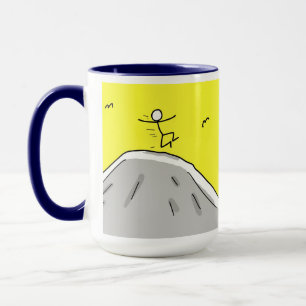 "Oh, Freude! Ein neuer Tag..." 15oz Tasse blau