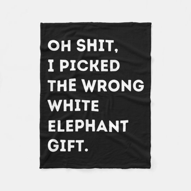 Oh Funny White Elephant For Adults Under 15 20  Fleecedecke (Vorderseite)