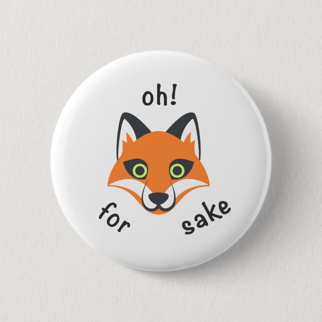 Oh! Für Fox-Grundphrase Emoji Cartoon Button (Vorderseite)