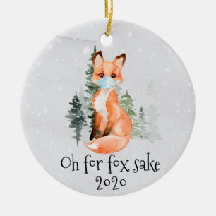 OH für Fox Sake 2020 Gesichtsmaske Weihnachtsgesch Keramik Ornament