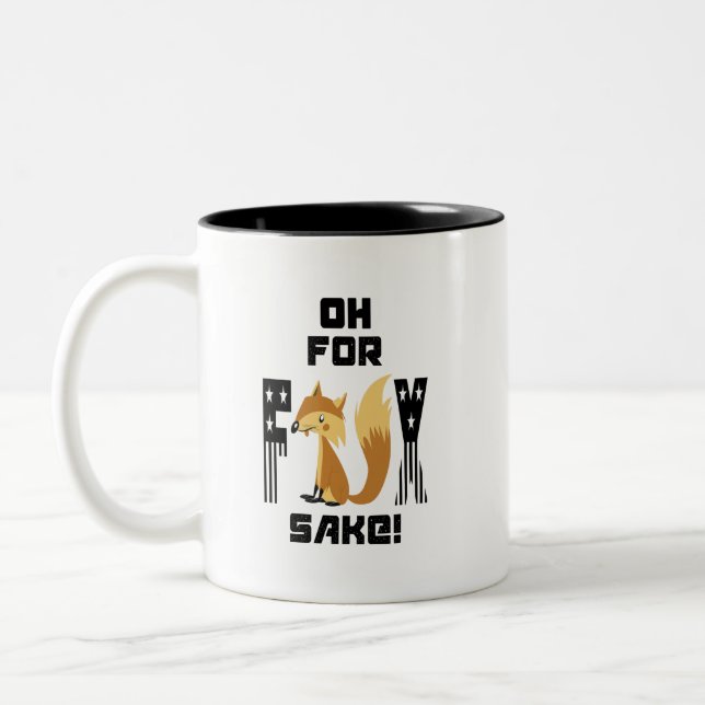 Oh für Fox Sake Funny Fox Joke Zweifarbige Tasse (Links)