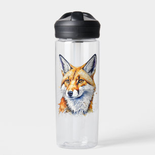 Oh, für Fox Sake! Funny Watercolor Fox Zitat Trinkflasche