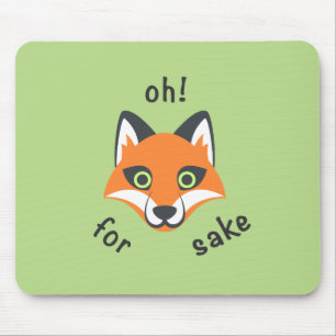 Oh! Für Fox Sake Phrase Emoji Cartoon Mousepad