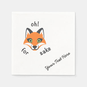 Oh! Für Fox Sake Phrase Emoji Cartoon Serviette