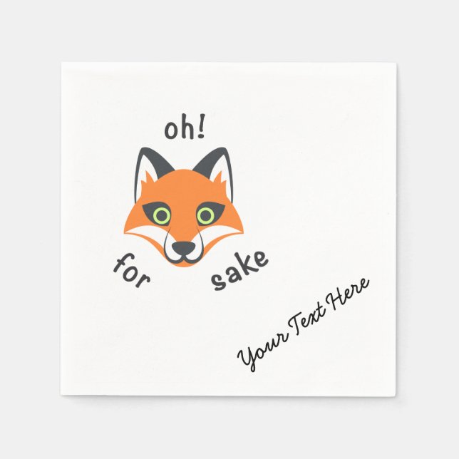 Oh! Für Fox Sake Phrase Emoji Cartoon Serviette (Vorderseite)