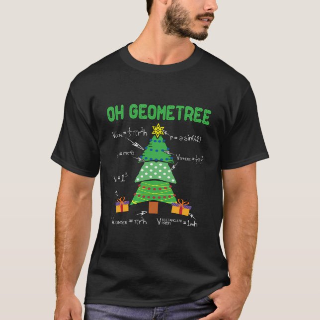 Oh Geometree Geometry Math Science Lehrer Christm T-Shirt (Vorderseite)