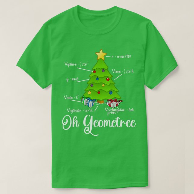 Oh Geometree lustige Mathematik inspiriert Weihnac T-Shirt (Design vorne)
