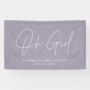 Oh Girl Baby Duschskript modern lila elegant Banner