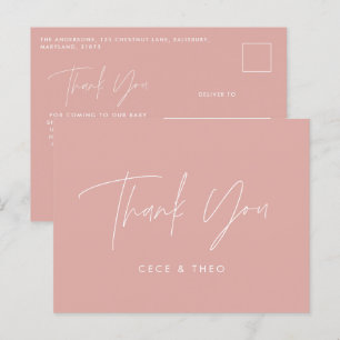 Oh Girl Dusche danke pink elegant Postkarte