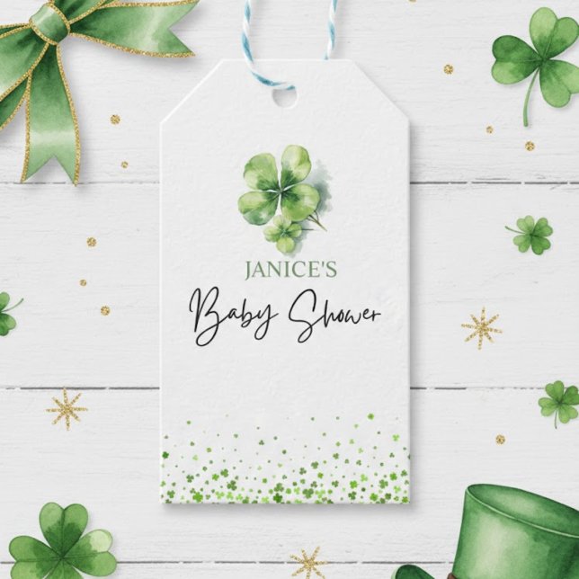 Oh Girl St. Patrick's Day Baby Shower Green  Geschenkanhänger (Von Creator hochgeladen)