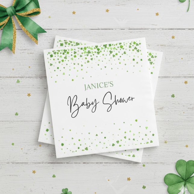Oh Girl St. Patrick's Day Baby Shower Green  Serviette (Von Creator hochgeladen)