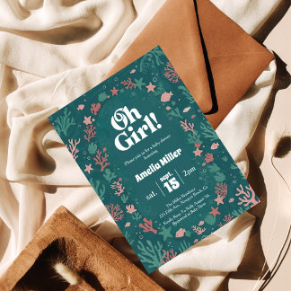 Oh Girl! Under the Sea Baby Shower Invitation Einladung