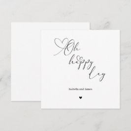 Oh glücklicher Tag Herz verzierte Hochzeit Karte