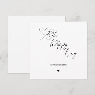 Oh glücklicher Tag Herz verzierte Hochzeit Karte