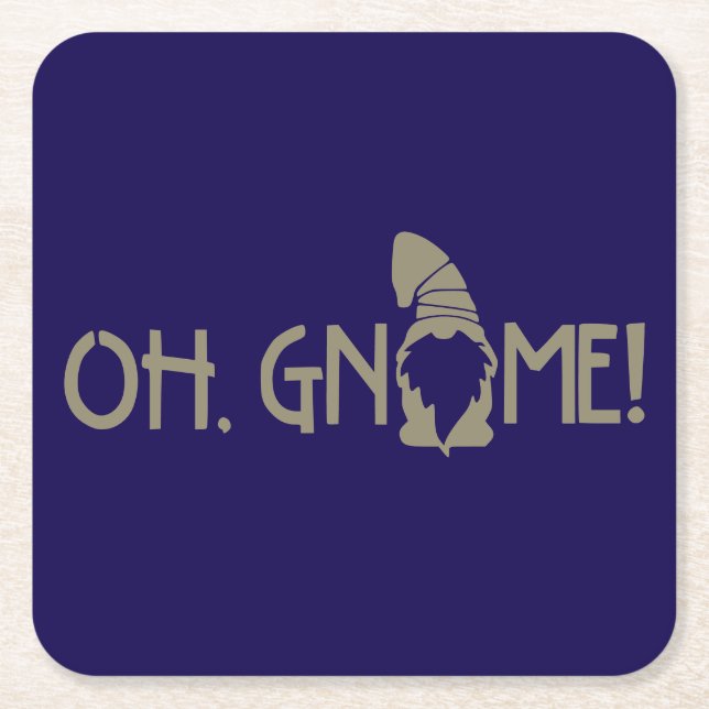 Oh, Gnome! Rechteckiger Pappuntersetzer (Vorderseite)