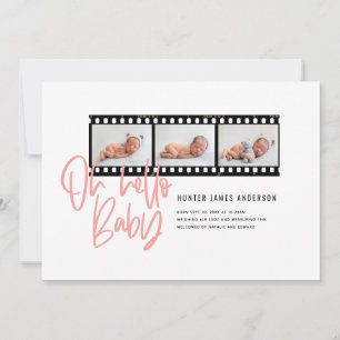 Oh Hallo Baby modernes Grafik-Multi-Foto-Filmrolle Ankündigung