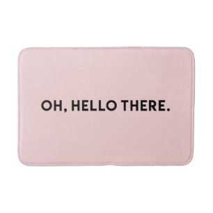 Oh Hallo Da Typografie Light Pink Bath Mat Badematte