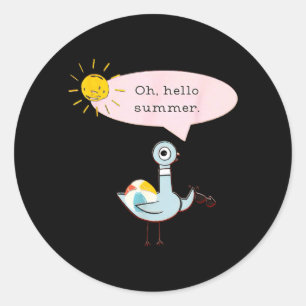 Oh Hallo Sommer Süßer Vogel Runder Aufkleber