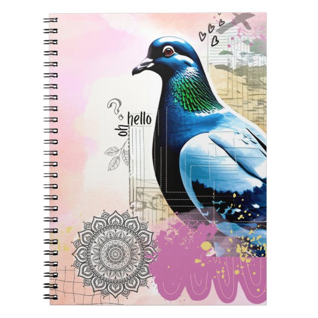 Oh Hallo Vogel | Notizbuch Journal Notizblock (Vorderseite)