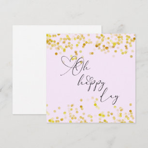 Oh Happy Day Gold Glitter Grußkarte Karte
