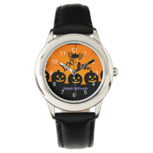 Oh! Happy Halloween in Orange und Schwarz Armbanduhr