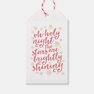 Oh, Heilige Nacht Aquarell Weihnachtsgeschenk-Tags Geschenkanhänger