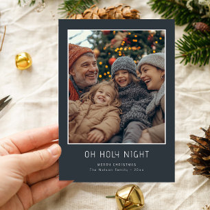 Oh, heilige Nacht fröhliches Christliches Foto Feiertagskarte