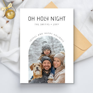 Oh, heilige Nacht fröhliches Minimalistisches Arch Feiertagskarte
