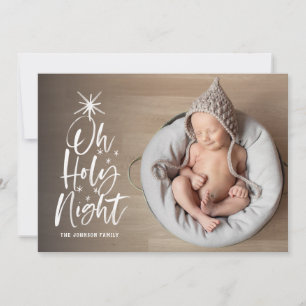 Oh, heilige Nacht Holiday Birth Ankündigung Foto