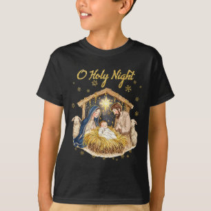 Oh Heilige Nacht Religiöse Weihnachtskrippen F T-Shirt