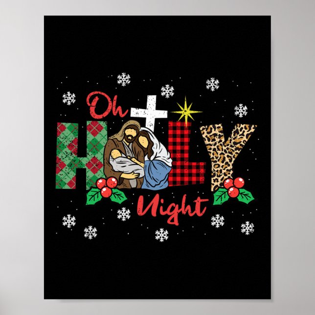 Oh Heilige Nacht Weihnachten Pajama Weihnachten We Poster (Vorne)