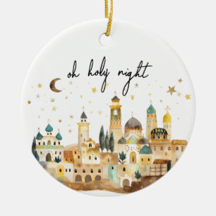 Oh Heilige Nacht Weihnachtsstars Little Town Nativ Keramik Ornament