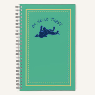 "Oh Hello There", Black Lab Puppy Green Custom Notizbuch