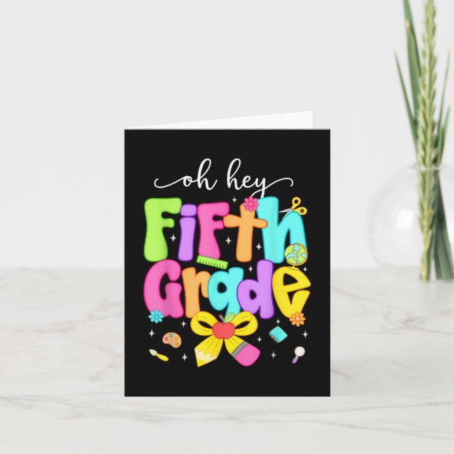 Oh, Hey, 5th Grad Coquette Bow glücklich wieder in Karte (Vorderseite)