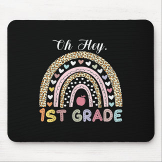 Oh Hey Erste Klasse Zurück zur Schule Regenbogen L Mousepad