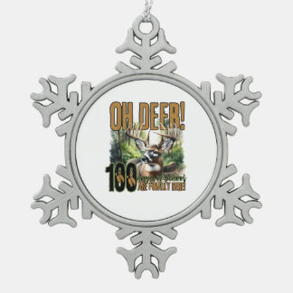 Oh Hirsch 100 Tage Schule Hirschjagd-Feier Schneeflocken Zinn-Ornament