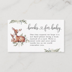 Oh Hirsch Baby Shower Bücher für Baby Begleitkarte