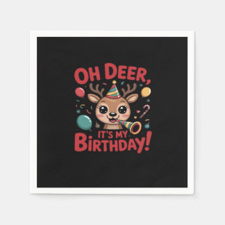 Oh Hirsch, es ist mein Geburtstag, süßer Rentier F Serviette