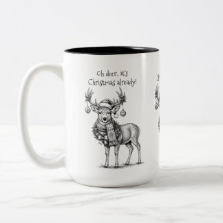 Oh Hirsch, es ist schon Weihnachten! Zweifarbige Tasse