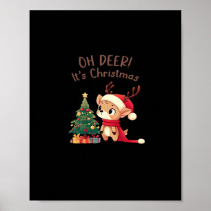 Oh Hirsch, es ist Weihnachten, moderne ästhetische Poster