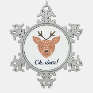 Oh Hirsch Hirsch Liebe Rette Den Hirsch Kreatives  Schneeflocken Zinn-Ornament