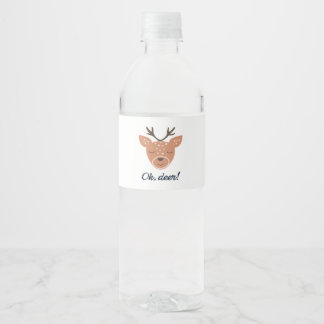 Oh Hirsch Hirsch Liebe Rette Den Hirsch Kreatives  Wasserflaschenetikett