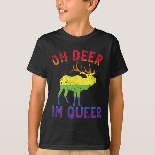 Oh Hirsch Ich bin queer Regenbogen Lgbt Schwule Pr T-Shirt