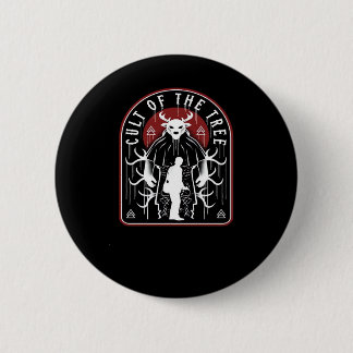 Oh Hirsch Kult Des Baumes Künstlerischer Stil Button