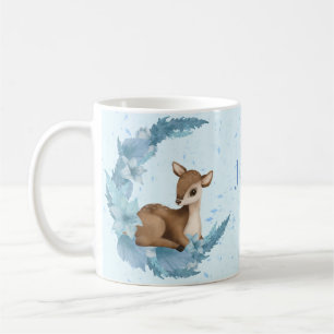 Oh, Hirsch lieblich blauen Bambi Blumen Wolkenstau Kaffeetasse